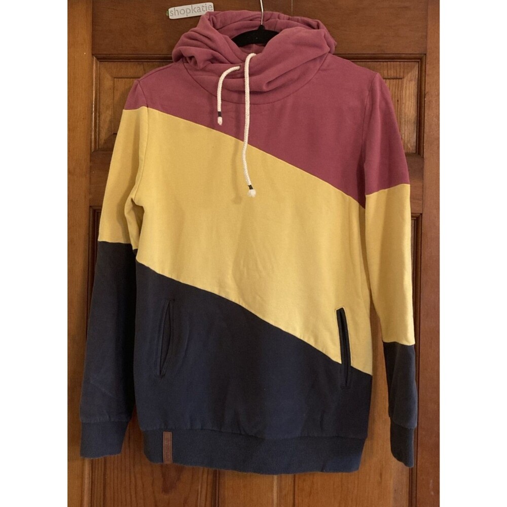 Ampersand Ave Womens M Fruit Stripe Sweatshirt Colorblock Warm Fleece Hoodie